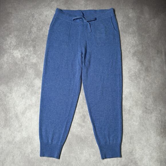 J.CREW Pants - J Crew 100% Cashmere High Rise Jogger Pants Womens M NWT Heather Blue Tie Waist